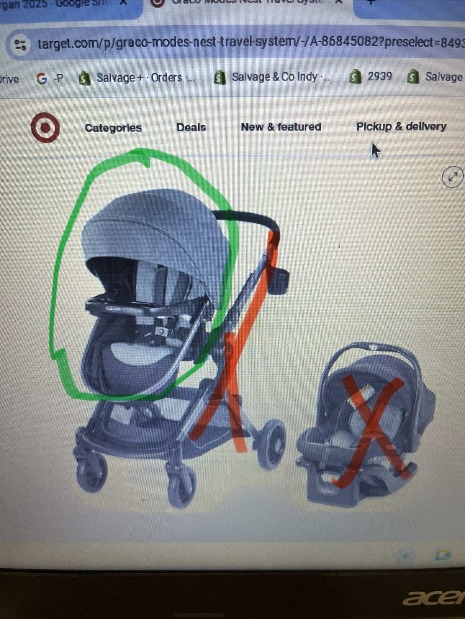 Modes Nest Travel Stroller seat ONLY