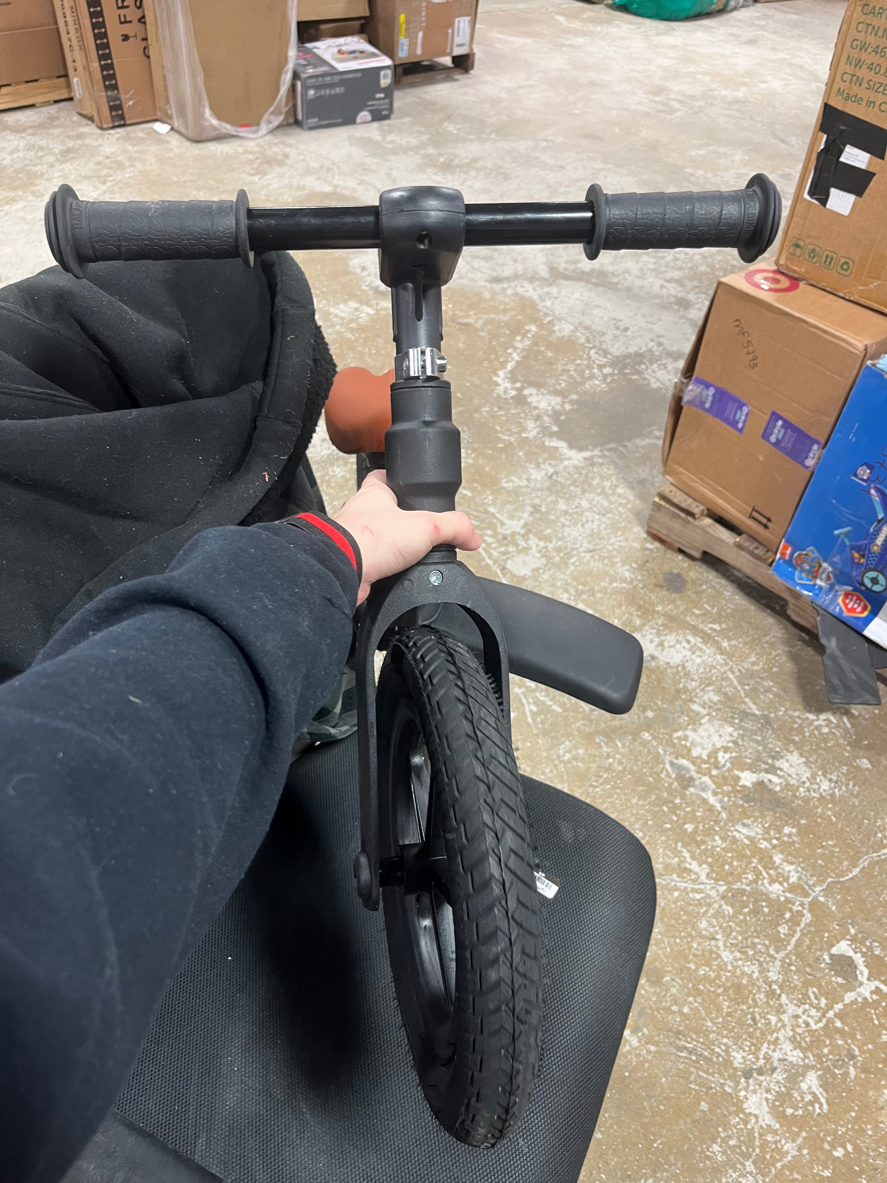 Toddler Balance Bike, Black - No Pedal Sport Bike, Inflated Tire, for Boys and Girls