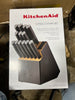 14pc 2-Tone Block Knife Set Black: High Carbon Stainless Steel, Forged Cutlery, Hand Wash
