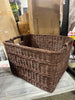 Rectangle Rattan Decorative Basket Dark Brown - FSC Certified Wicker Storage, Spot Clean
