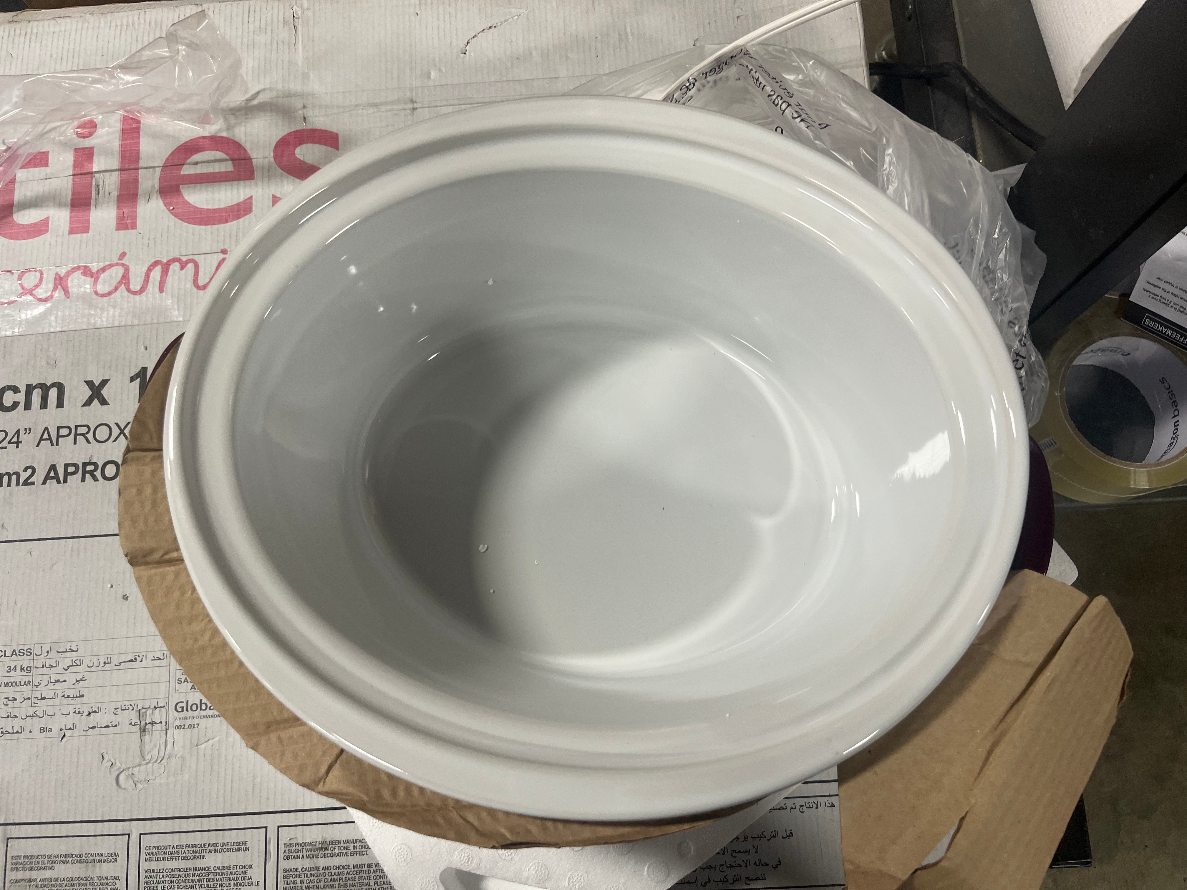 Cook & Carry Programmable Slow Cooker Ceramic Lambrusco Red: 3 Settings, Dishwasher-Safe Parts