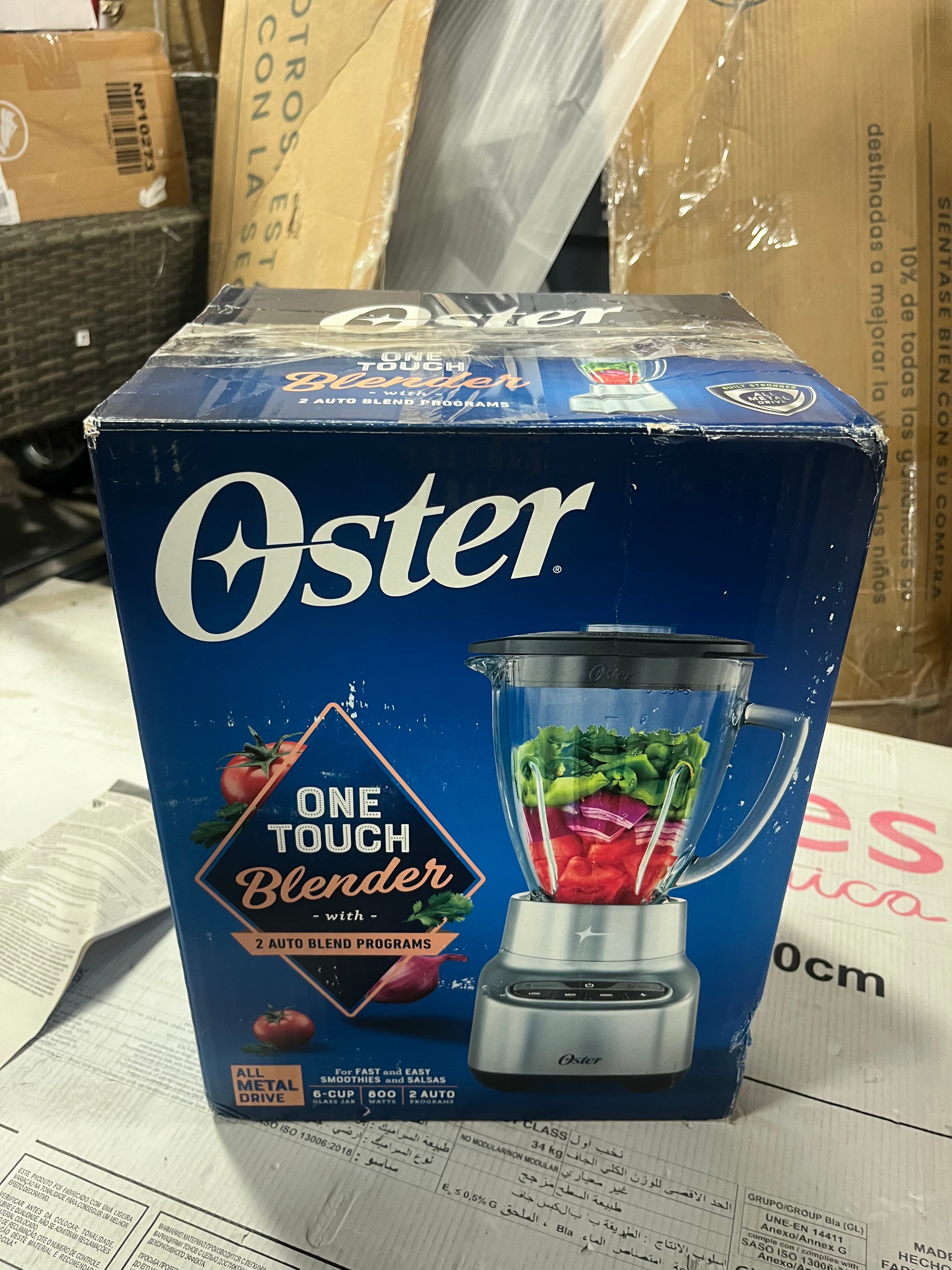 2-in-1 One Touch Blender - Stainless Steel: Glass Jar, 6 Speeds, Smoothies, Ice Crush, Dishwasher-Safe Parts