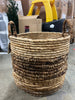 Large Natural Woven Round Basket -  Off-White Decorative Blanket Basket, Abaca, Renewable Material