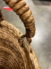 Large Natural Woven Round Basket -  Off-White Decorative Blanket Basket, Abaca, Renewable Material