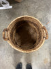 Large Natural Woven Round Basket -  Off-White Decorative Blanket Basket, Abaca, Renewable Material