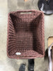 Rectangle Rattan Decorative Basket Dark Brown - FSC Certified Wicker Storage, Spot Clean