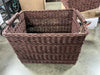 Rectangle Rattan Decorative Basket Dark Brown - FSC Certified Wicker Storage, Spot Clean