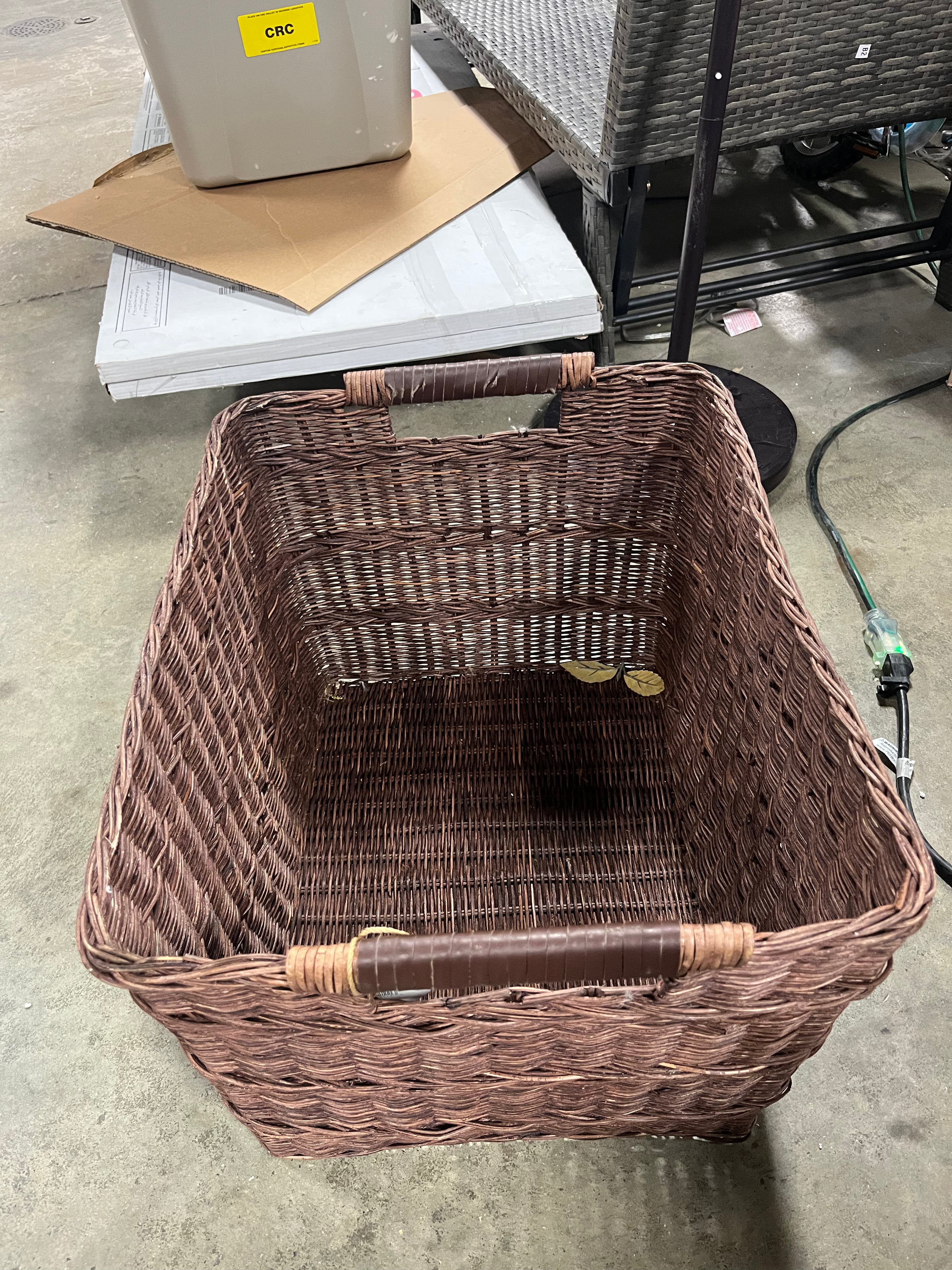 Rectangle Rattan Decorative Basket Dark Brown - FSC Certified Wicker Storage, Spot Clean