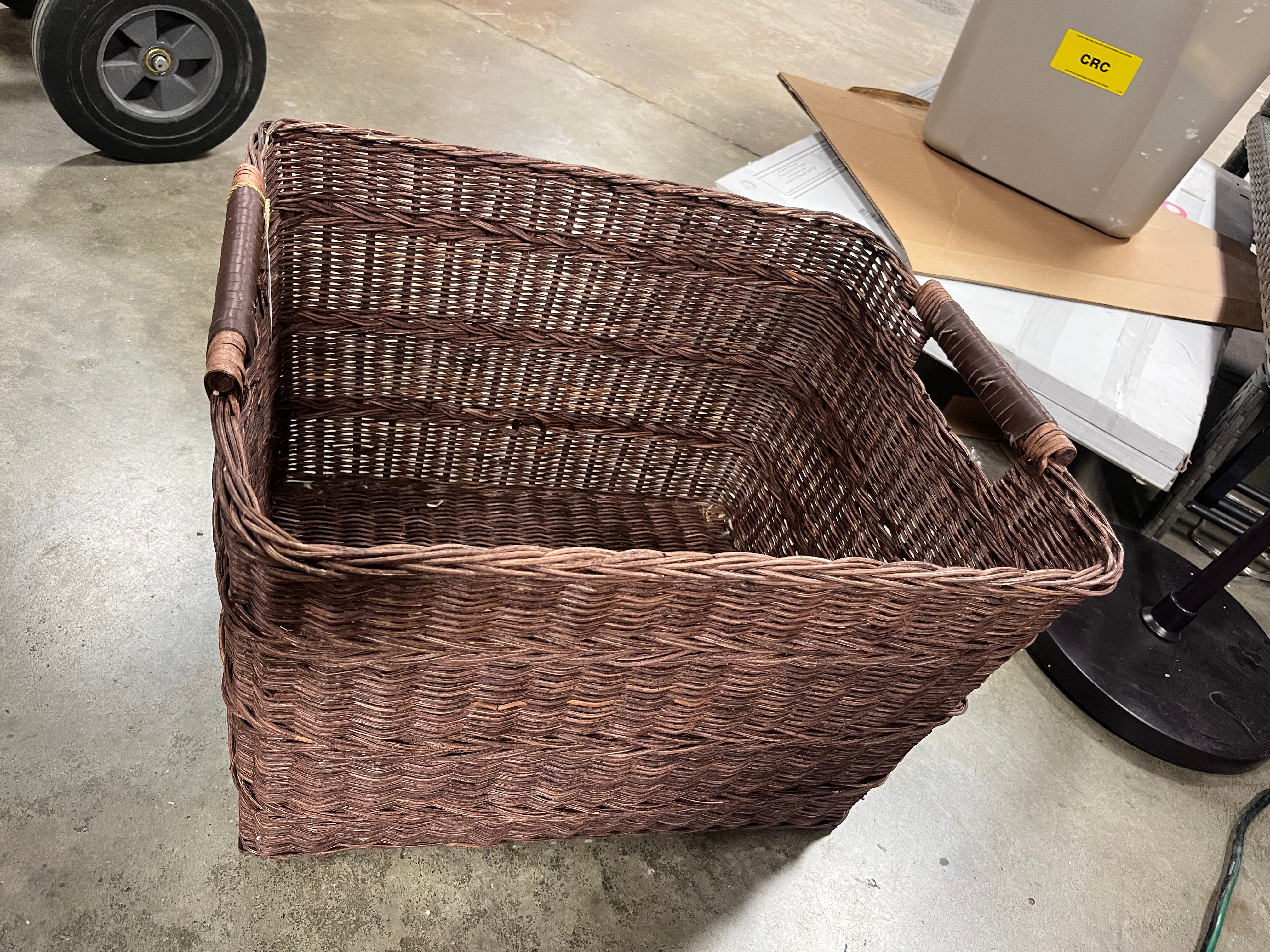 Rectangle Rattan Decorative Basket Dark Brown - FSC Certified Wicker Storage, Spot Clean