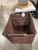 Rectangle Rattan Decorative Basket Dark Brown - FSC Certified Wicker Storage, Spot Clean