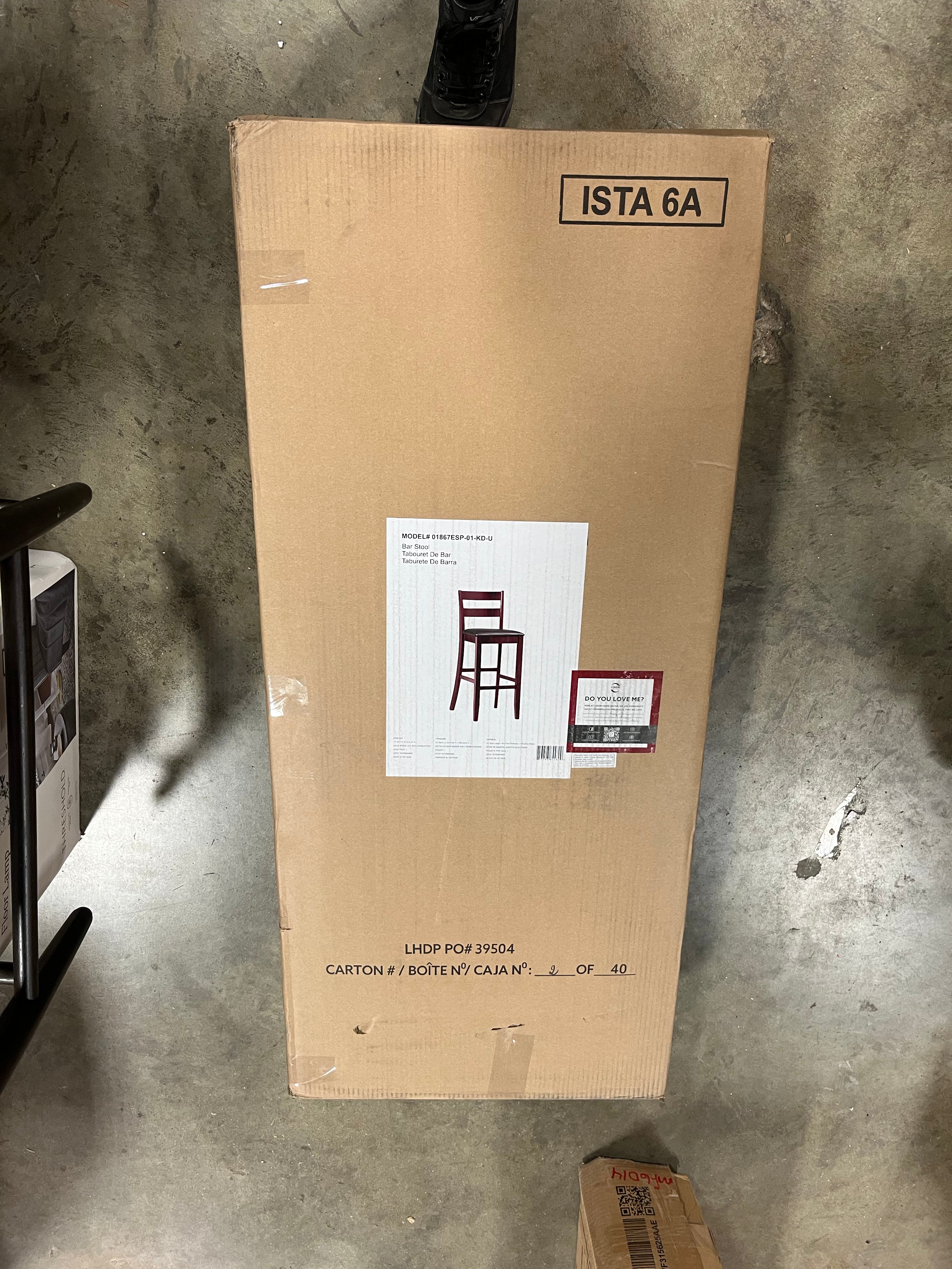 Triena Soho Padded Seat Faux Leather Barstool Hardwood/Brown - Upholstered