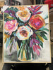 Colorful Floral Framed Canvas Natural