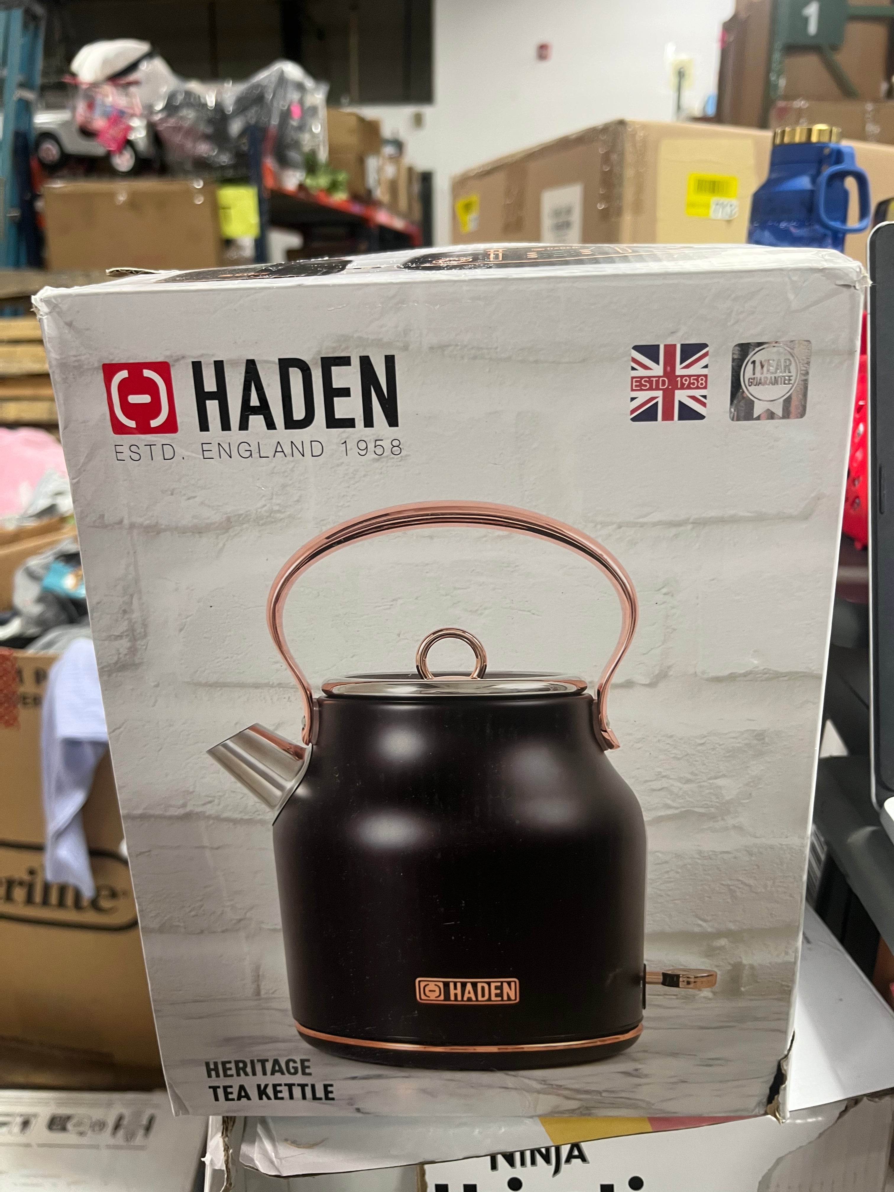 Heritage Stainless Steel Electric Water Kettle, Black & Copper