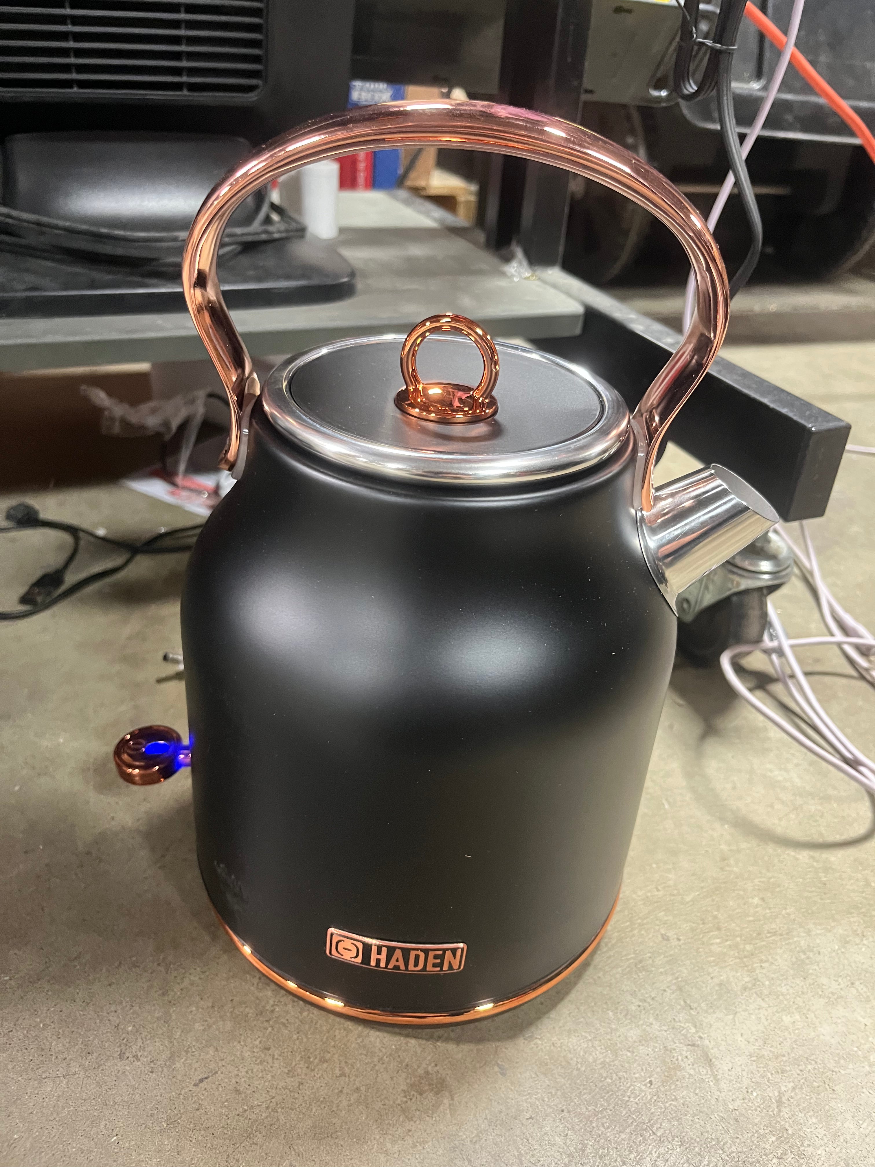 Heritage Stainless Steel Electric Water Kettle, Black & Copper