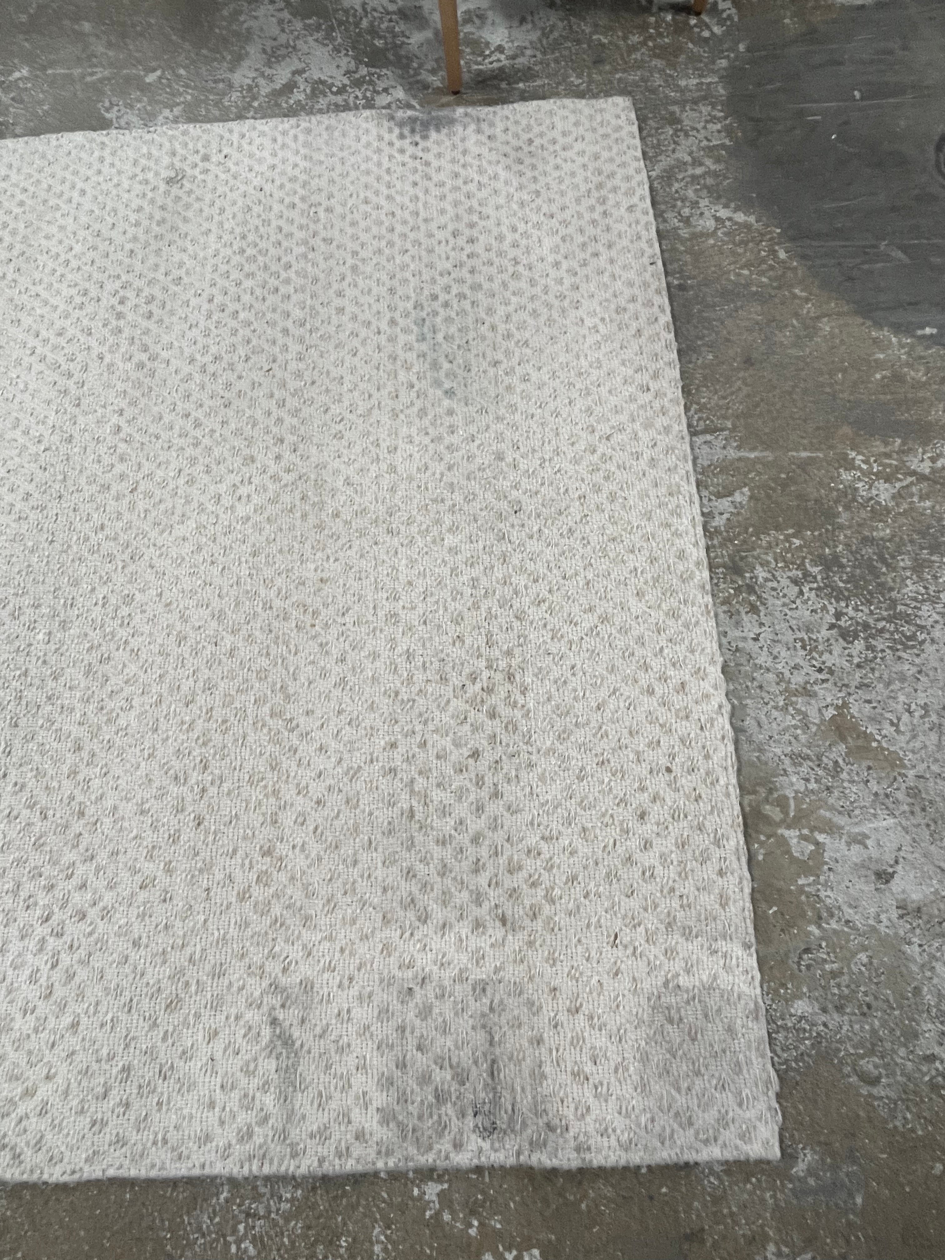 Chunky Rectangular Handmade Woven Area Rug Cream - 5'x7'