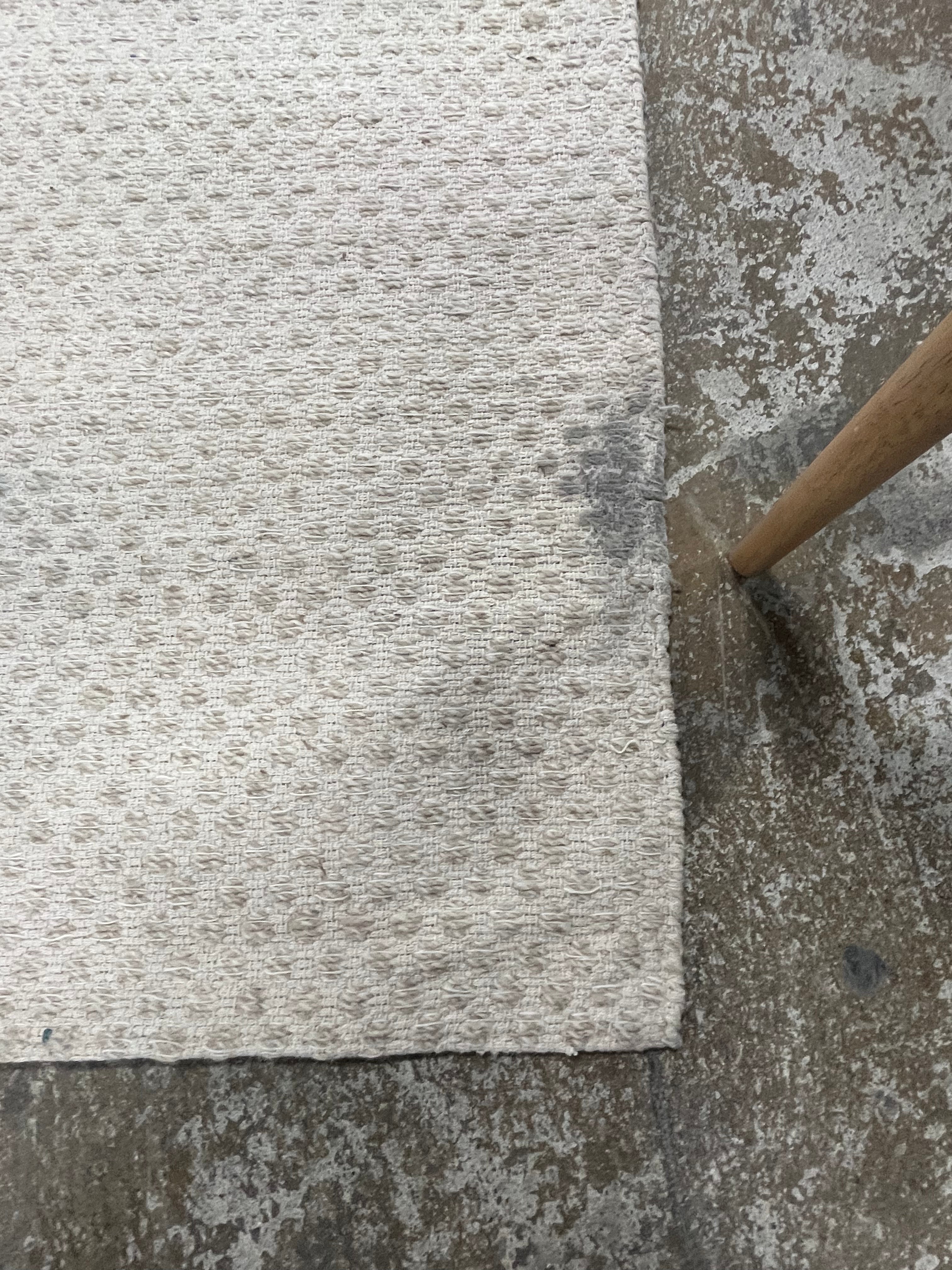 Chunky Rectangular Handmade Woven Area Rug Cream - 5'x7'