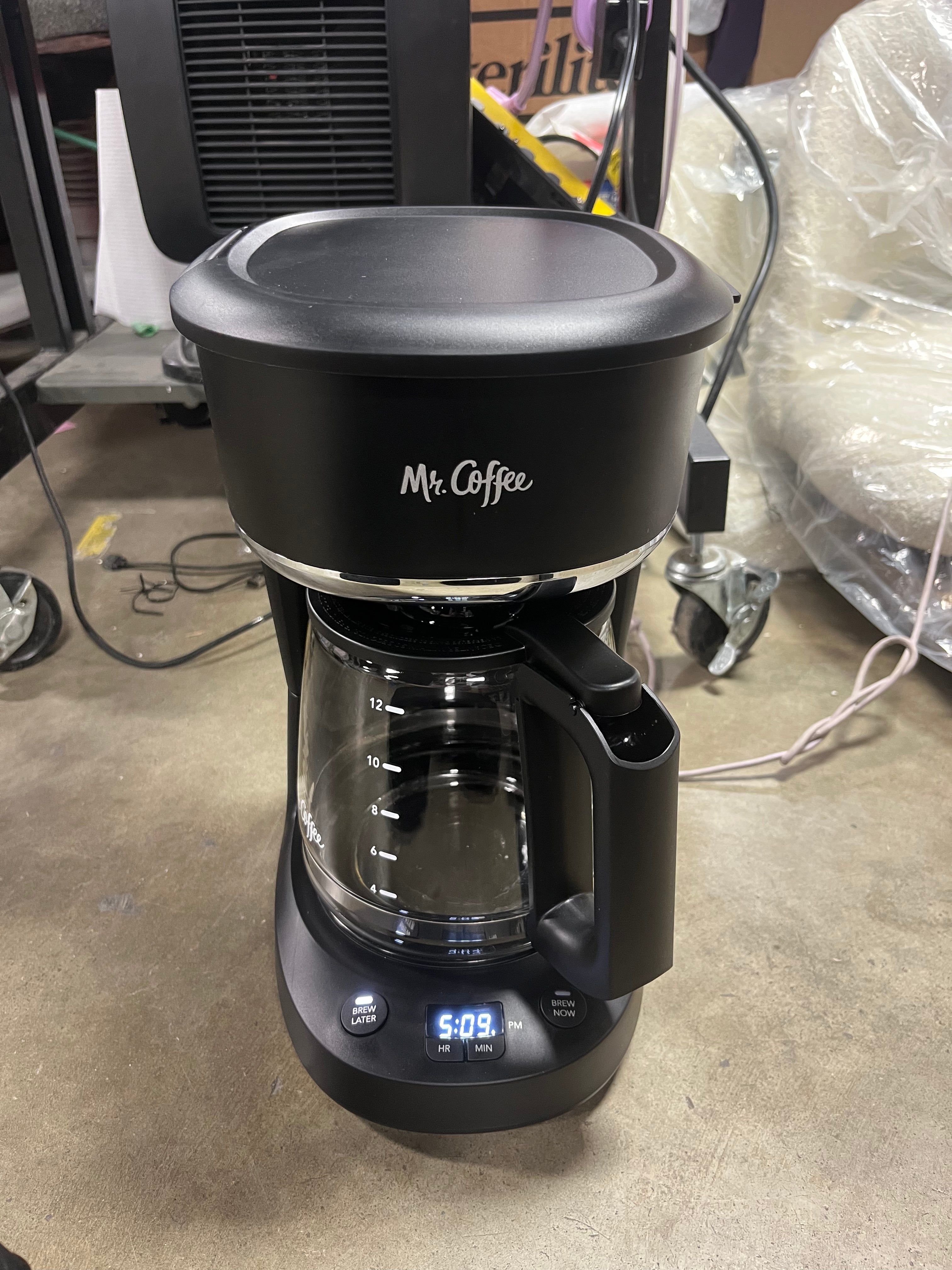 12-Cup Programmable Coffee Maker Black: Drip Machine, Dishwasher-Safe, Electric, Paper Filter