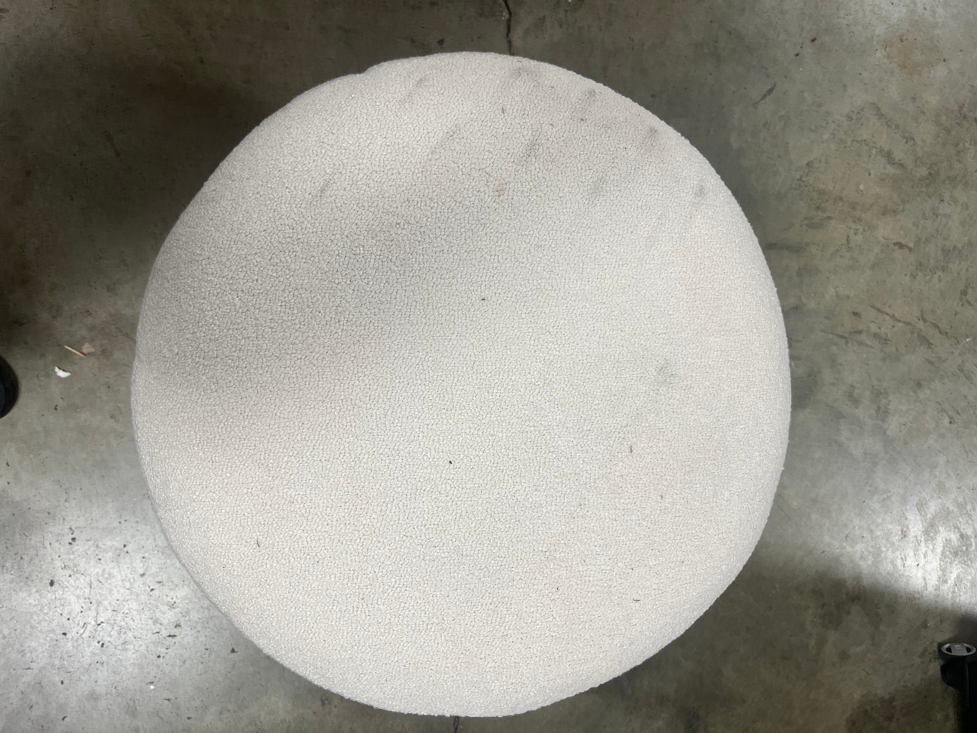 Boucle Fully Upholstered Accent Ottoman Stool