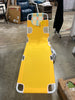 Recycled Fabric Outdoor Portable Beach Lounger with Headrest Yellow - Weather-Resistant, Steel Frame