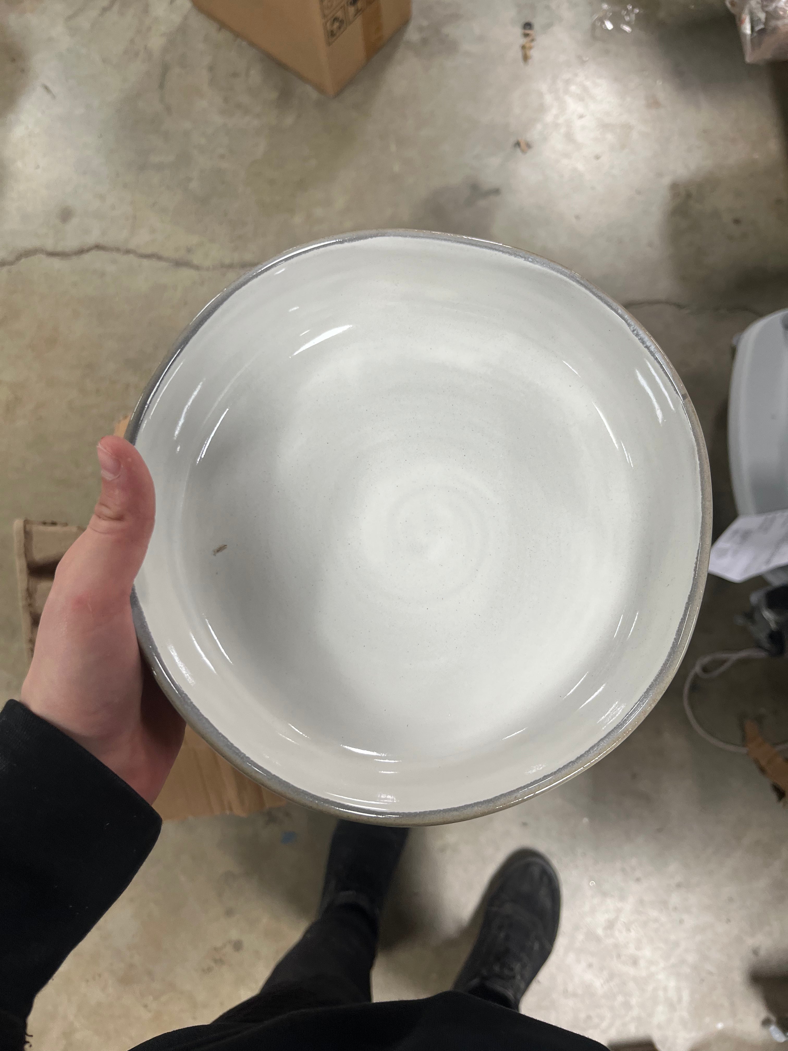 Stoneware Reactive Glaze Pasta/Grain Bowl Gray
