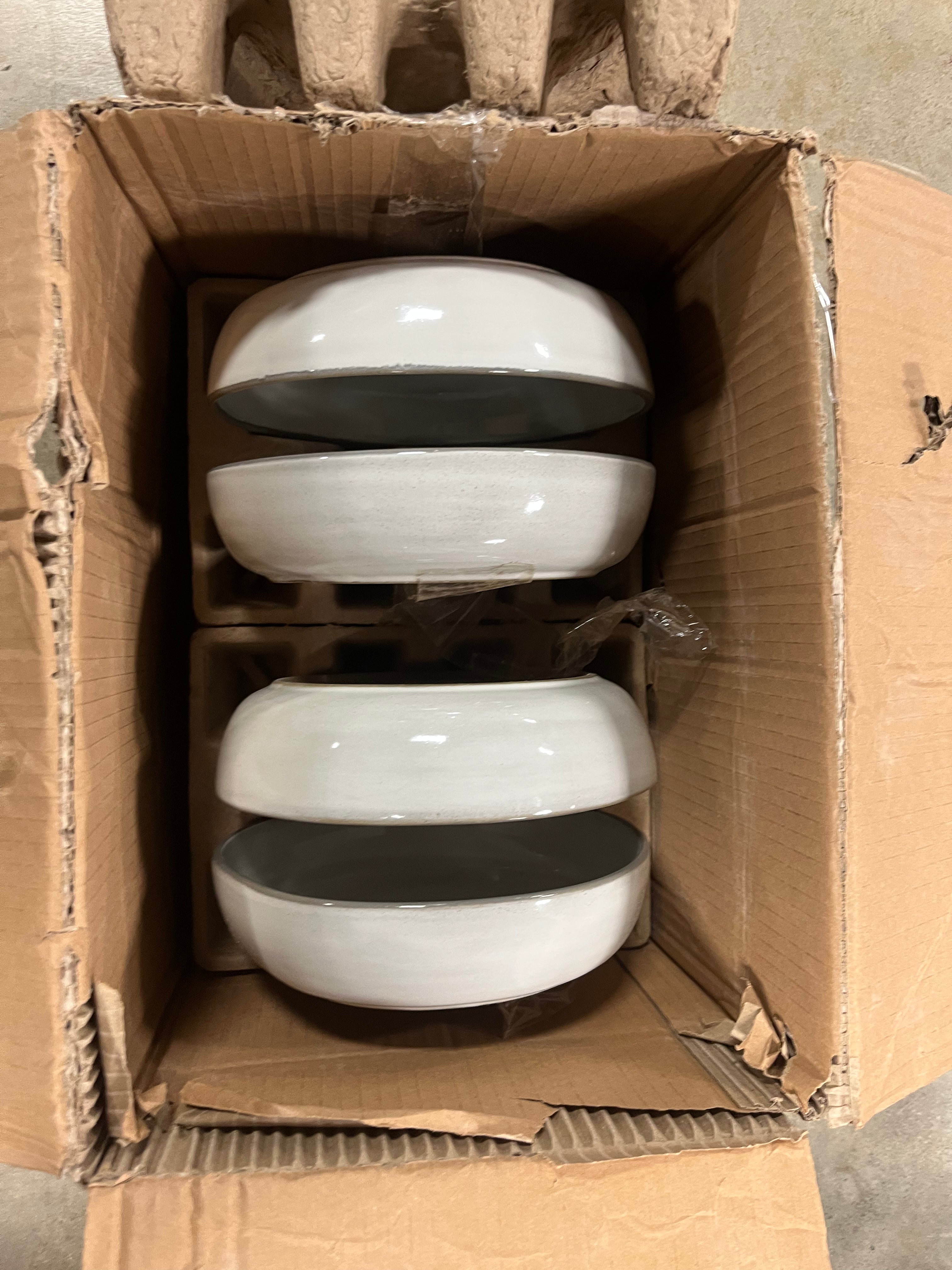 Stoneware Reactive Glaze Pasta/Grain Bowl Gray