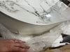 White+Creamy-white Half-circle Sintered Stone TABLE TOP ONLY - 2 BOXES