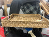 Natural Woven Rectangular Tray with Handles -  Artisanal, Farmhouse Style, Indoor/Outdoor Use