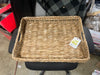 Natural Woven Rectangular Tray with Handles -  Artisanal, Farmhouse Style, Indoor/Outdoor Use