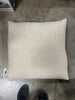 Block Stripe Square Throw Pillow Heathered Beige - Farmhouse Decor, Removable Cover