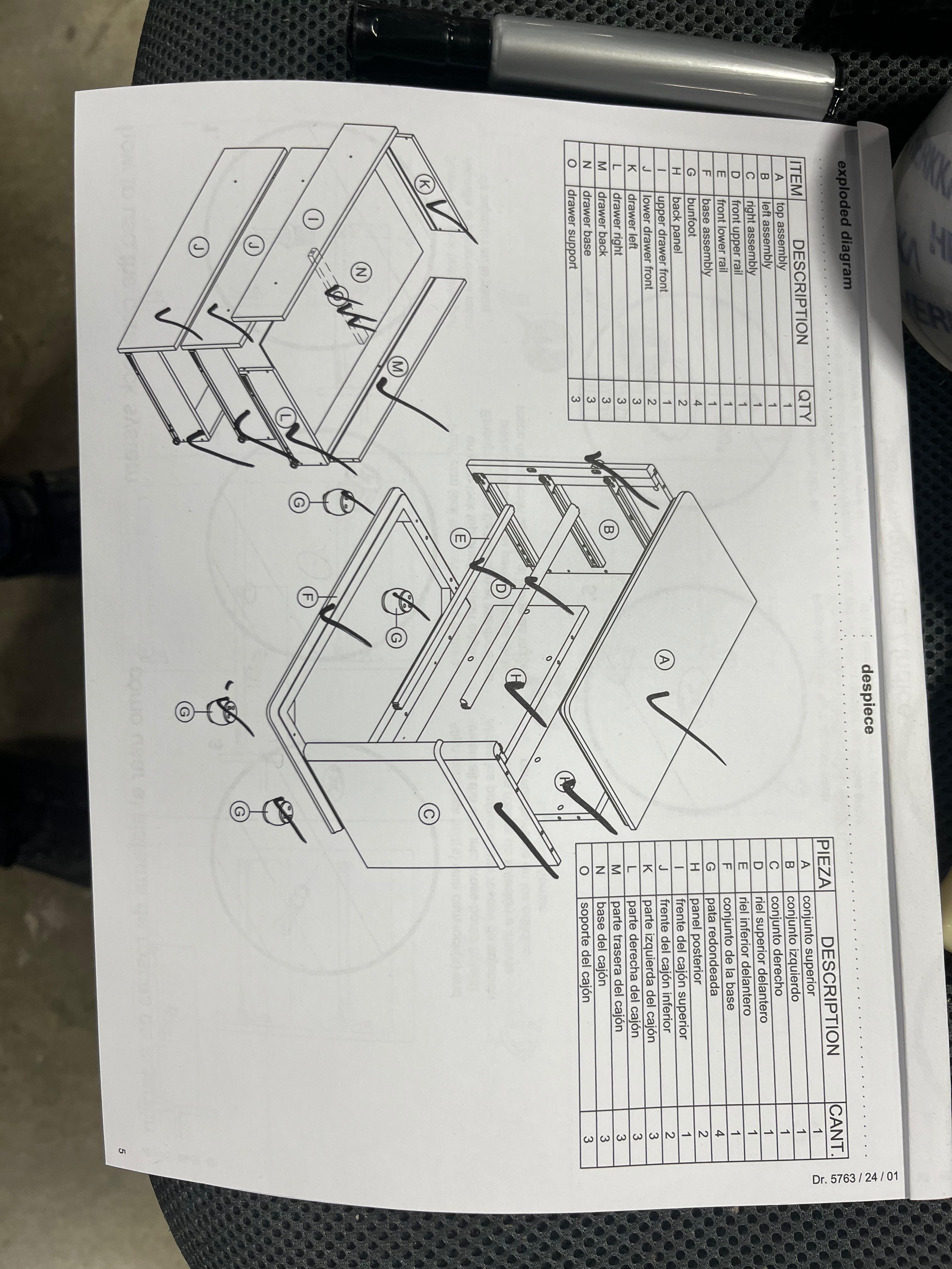 3 Drawer Classic Vertical Dresser
