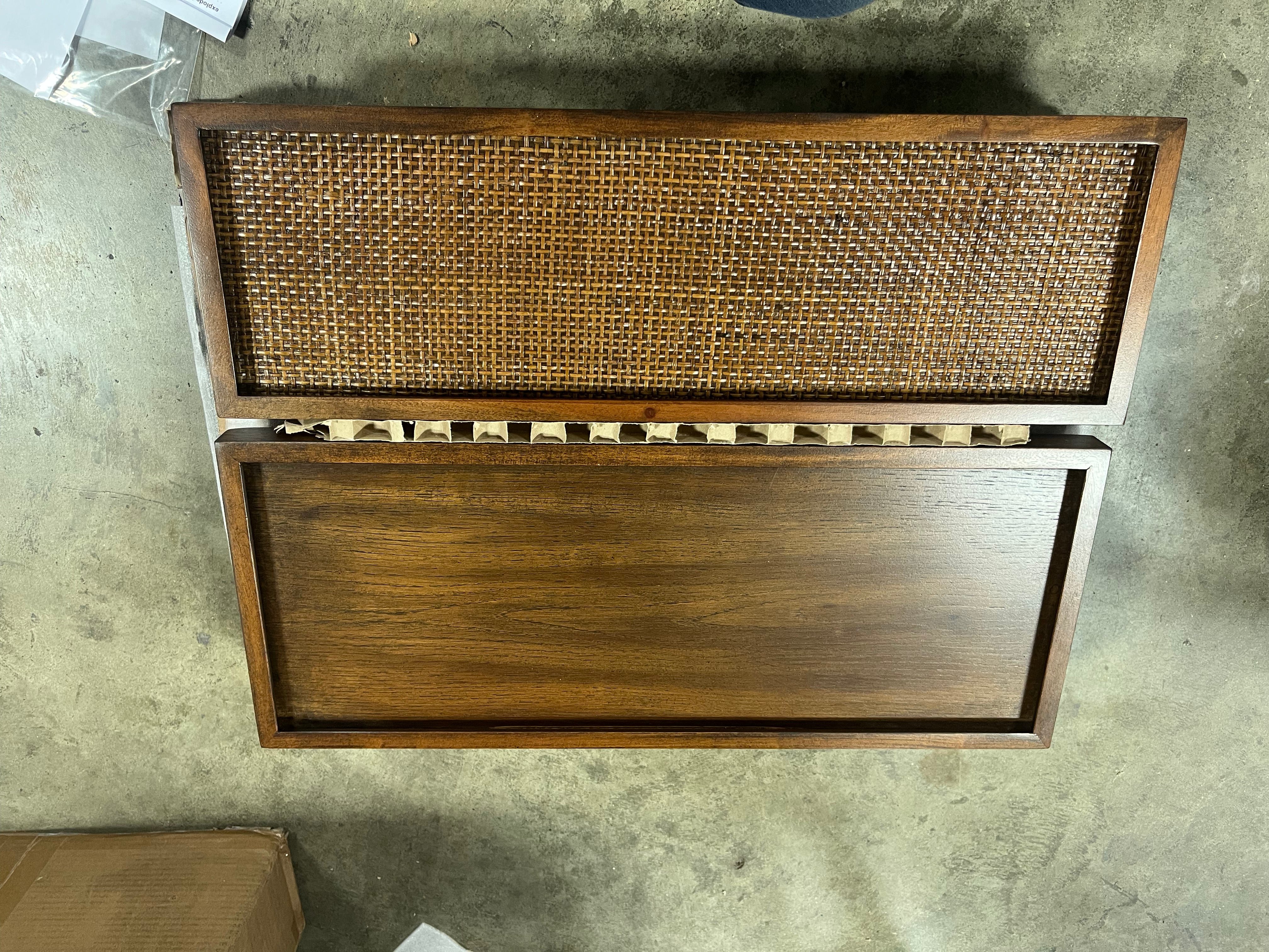 Wood & Cane Transitional Nightstand