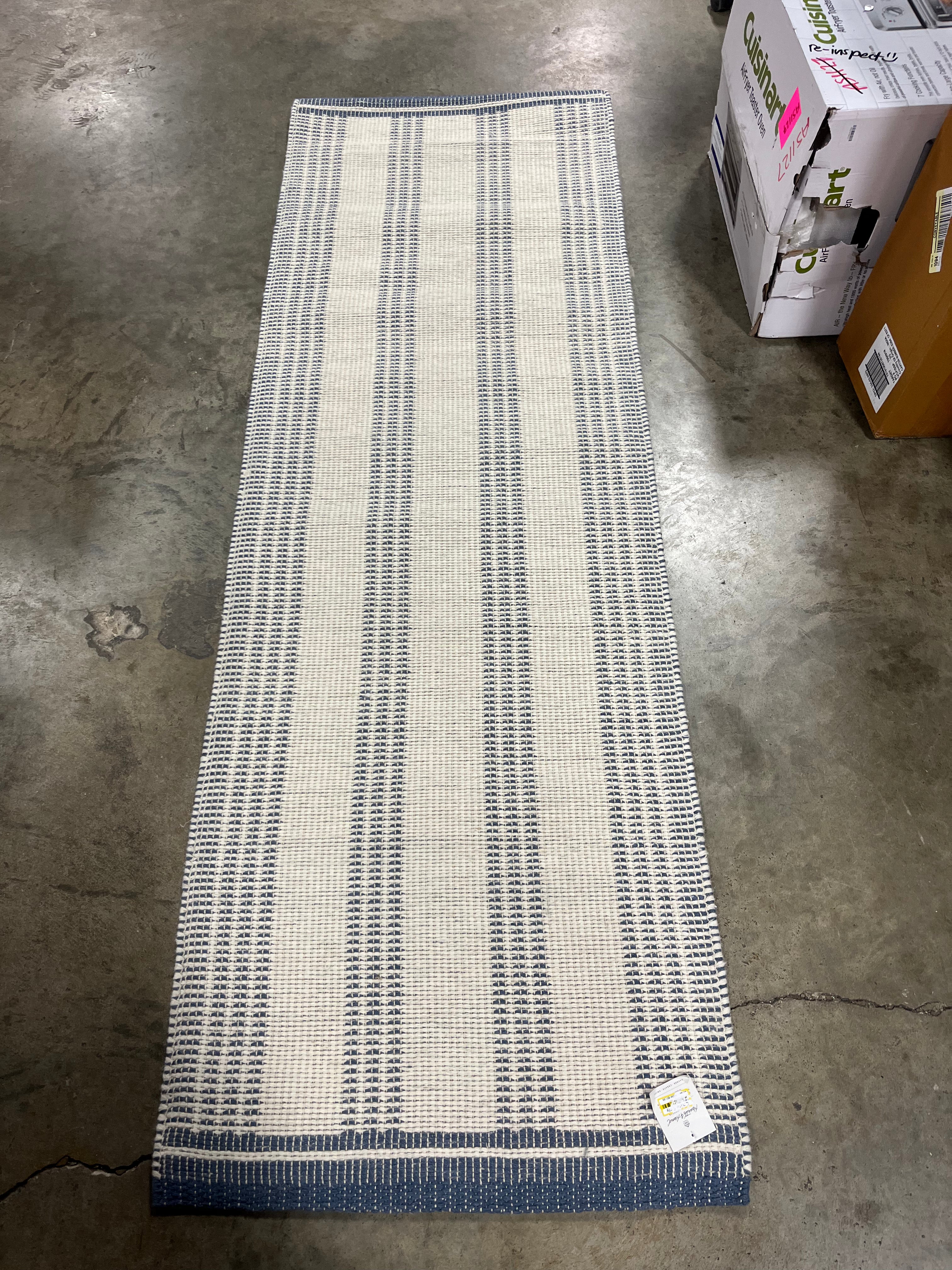 Vertical Stripes Wool-Cotton Blend Runner/Accent Rug 2'4"x7