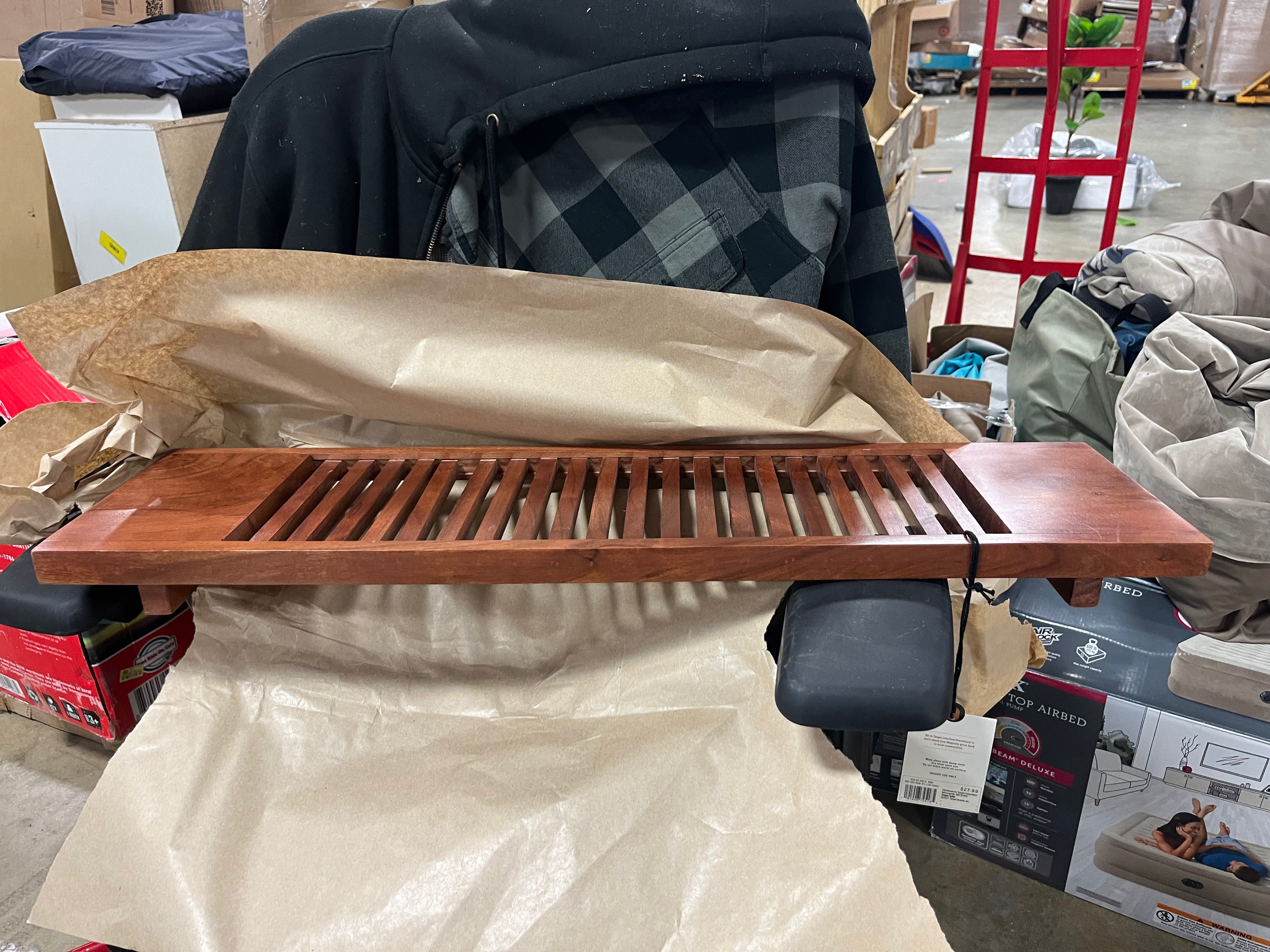 Slatted Wood Bathtub Tray