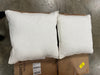 Textured Pinstripe Square Throw Pillow Cream - Set of 2