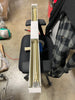 Clear Ribbed Curtain Rod Brass