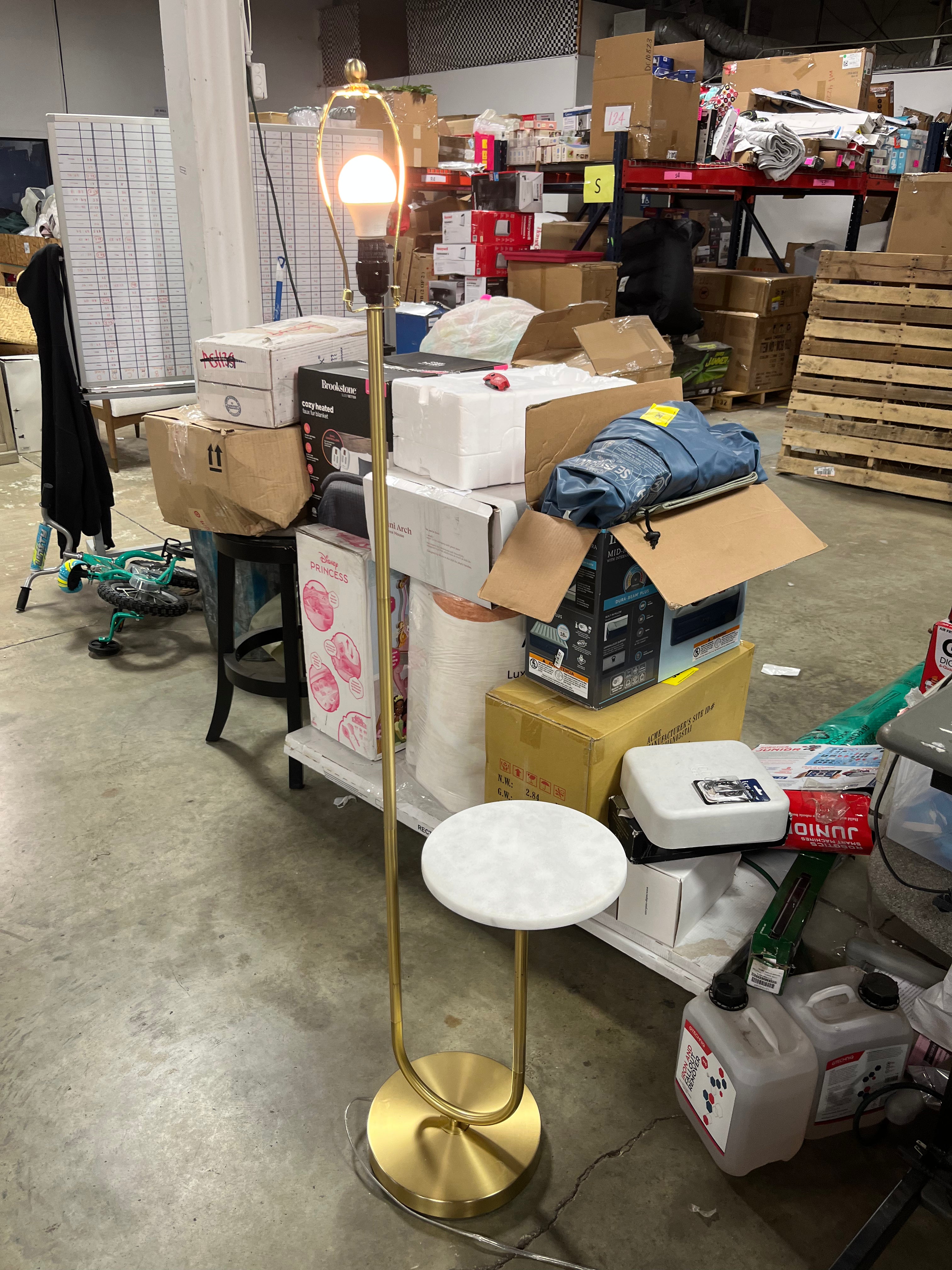 Floor Lamp with Marble Table