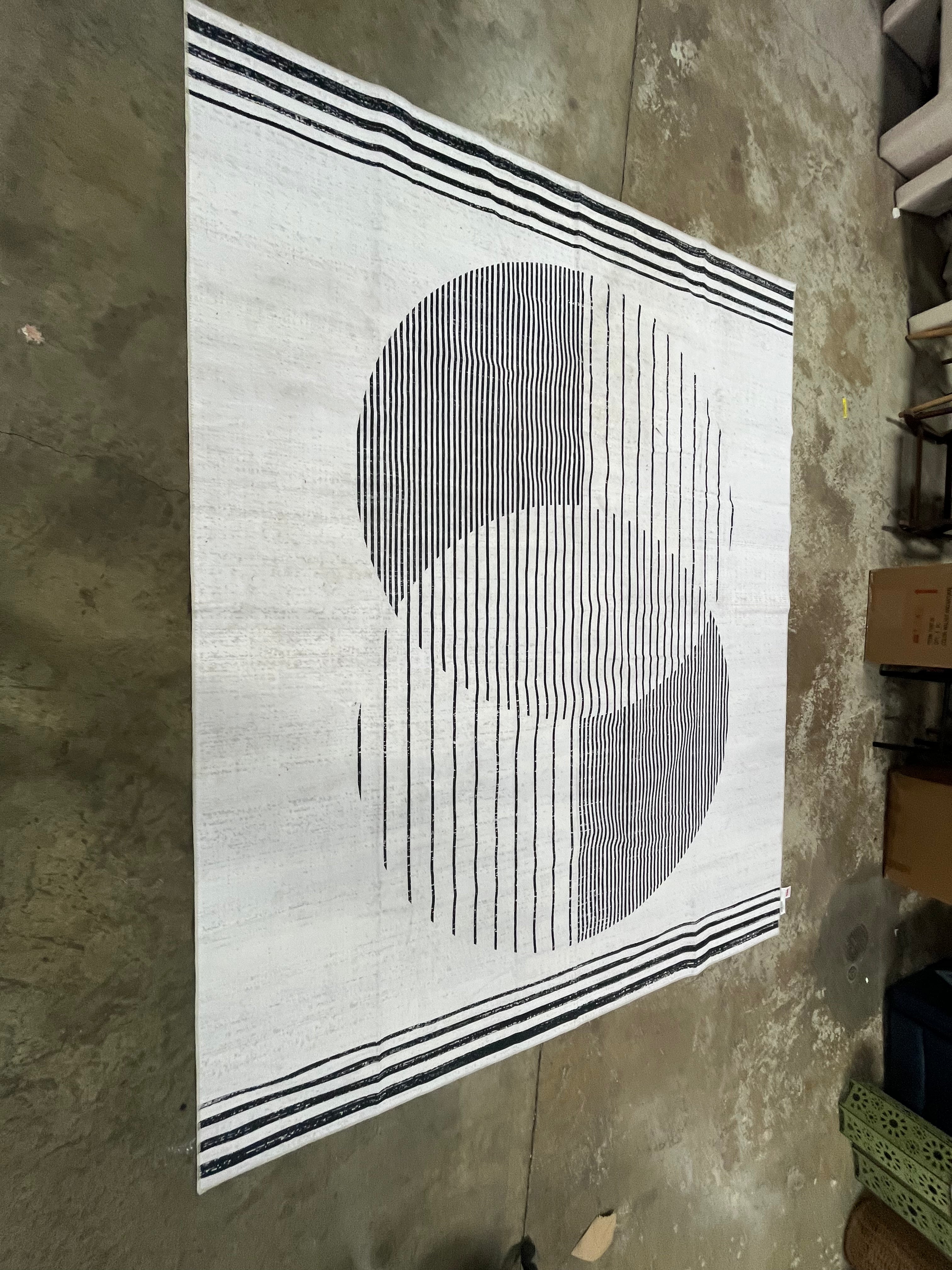 Aurora 8 x 10 (ft) Loomed Polyester Grey Rectangular Indoor Geometric Machine washable Area rug
