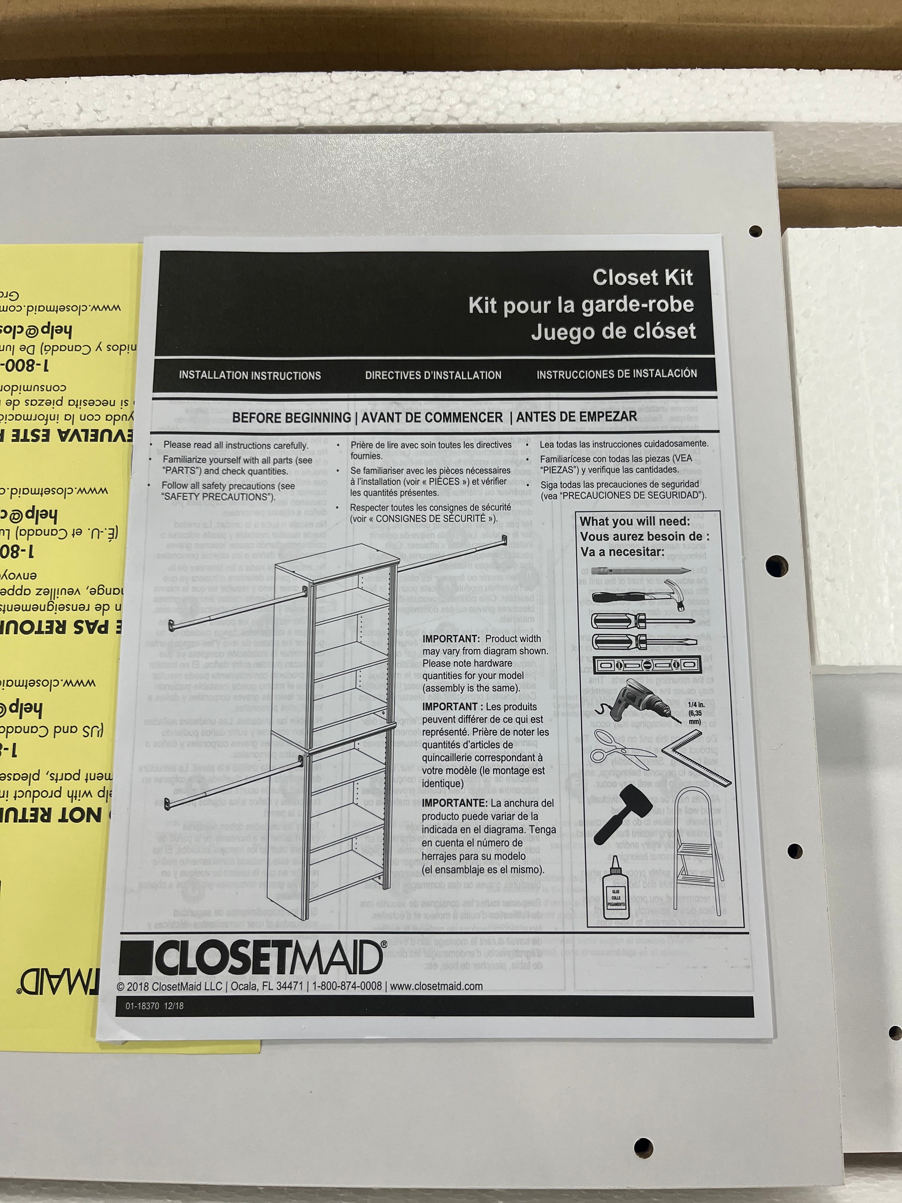 Impressions Standard White Wood Closet System