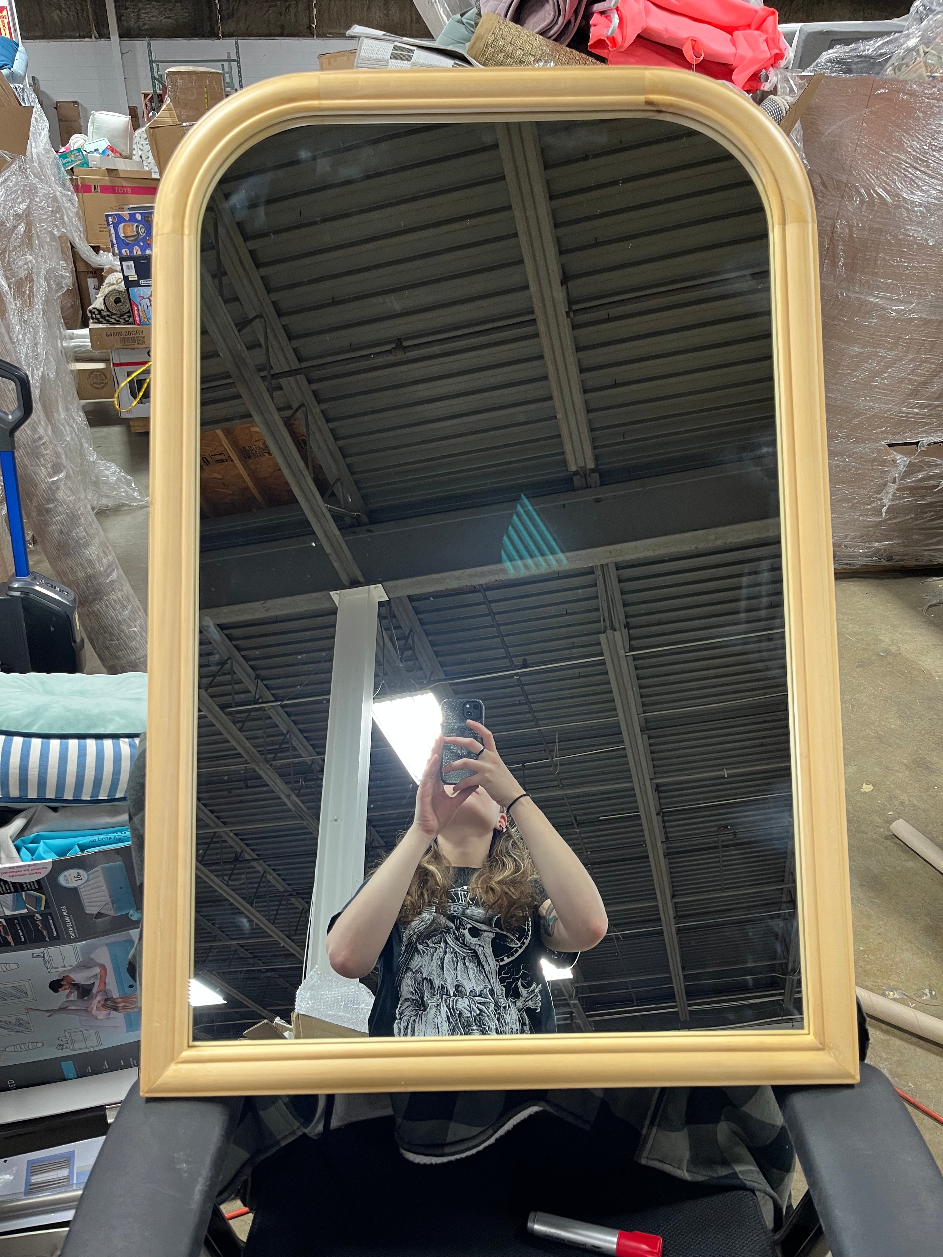 Kate and Laurel Glenby Arch Wall Mirror, 24"x36"