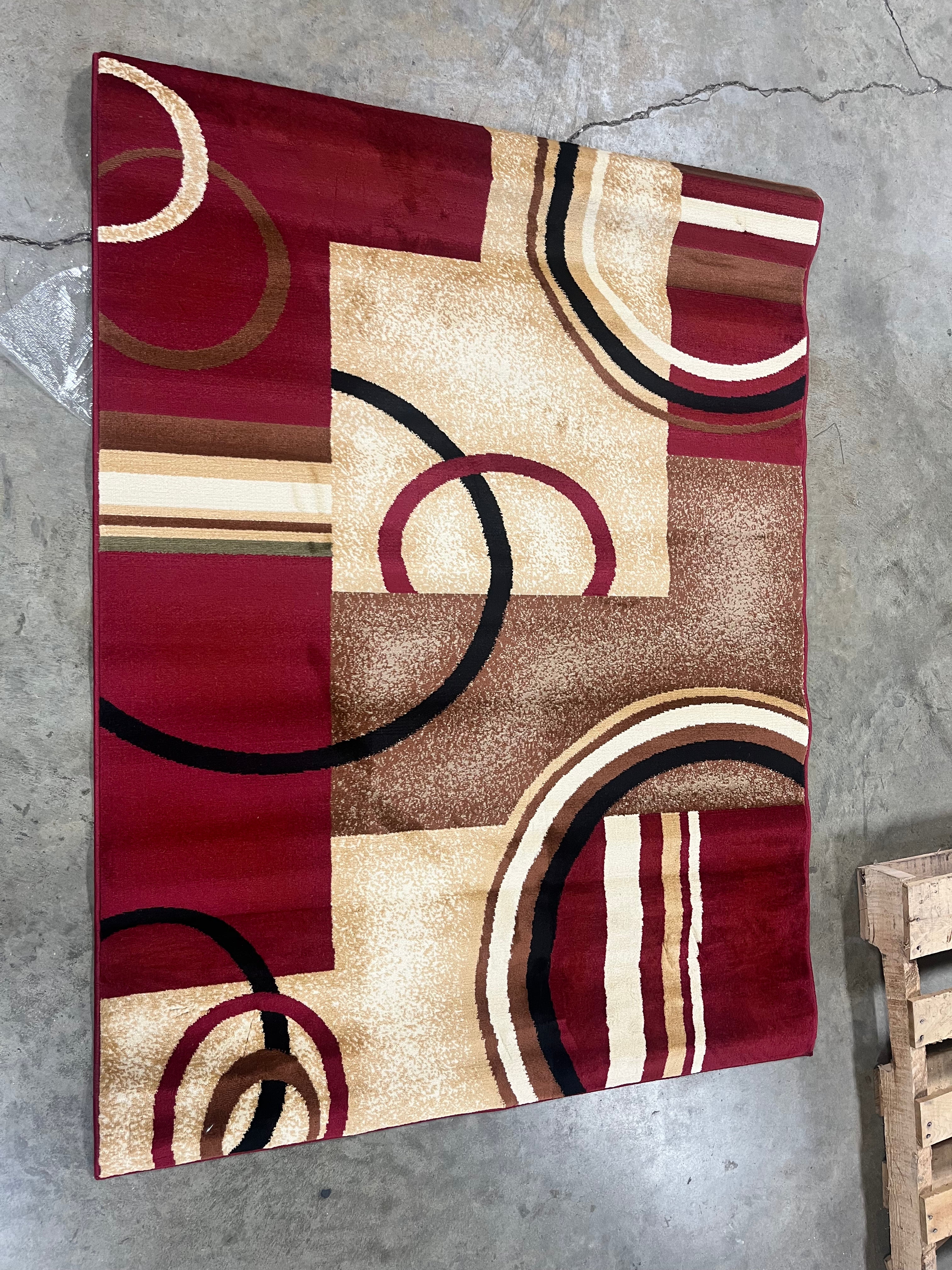 Well Woven Barclay Arcs & Shapes Modern Geometric Circles Area Rug - 3' 11" x 5' 3" - Red - Rectangle