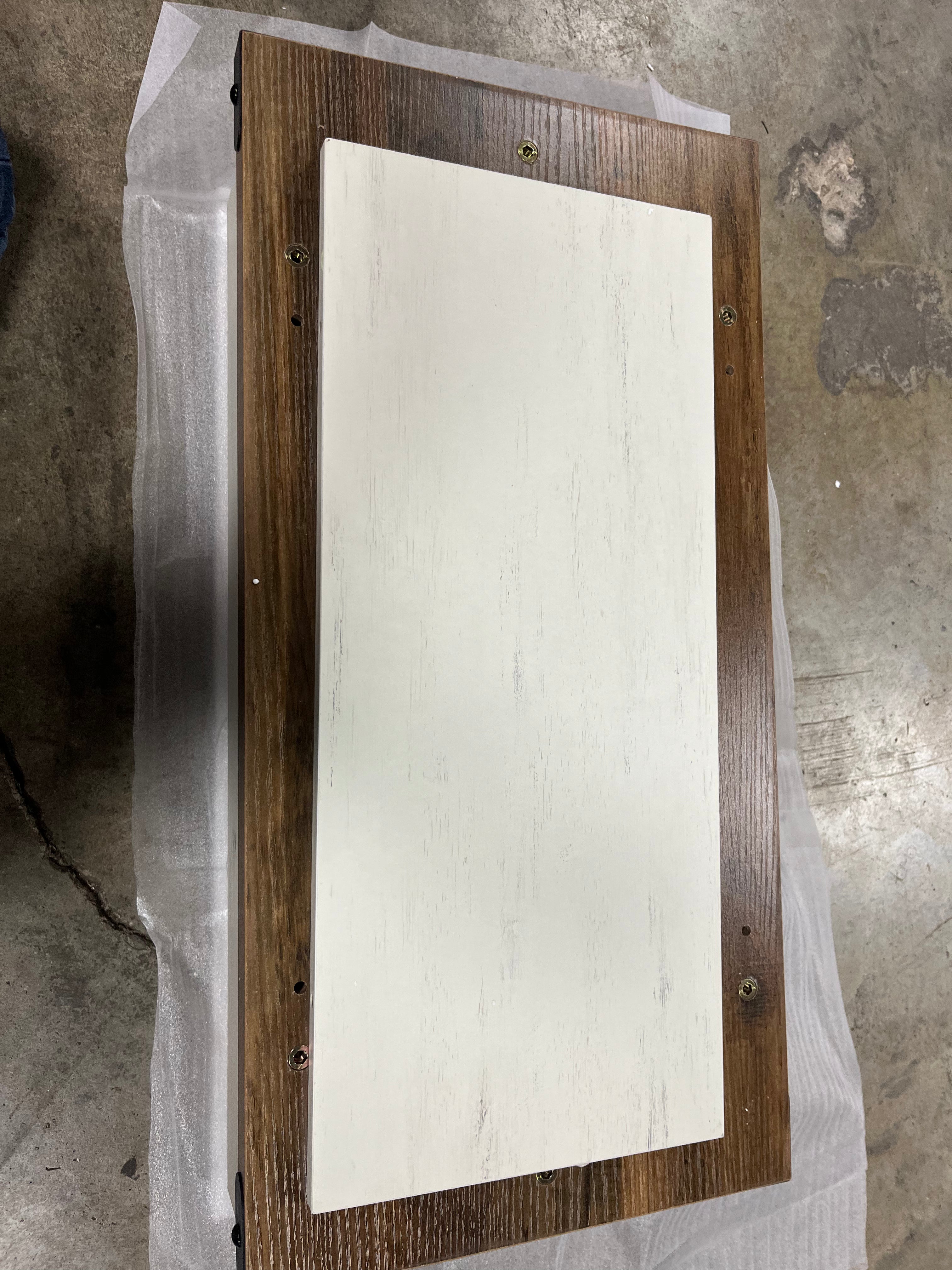 2-Tier End Table, Side Table with Bottom Shelf, Nightstand, Rustic White and Honey Brown