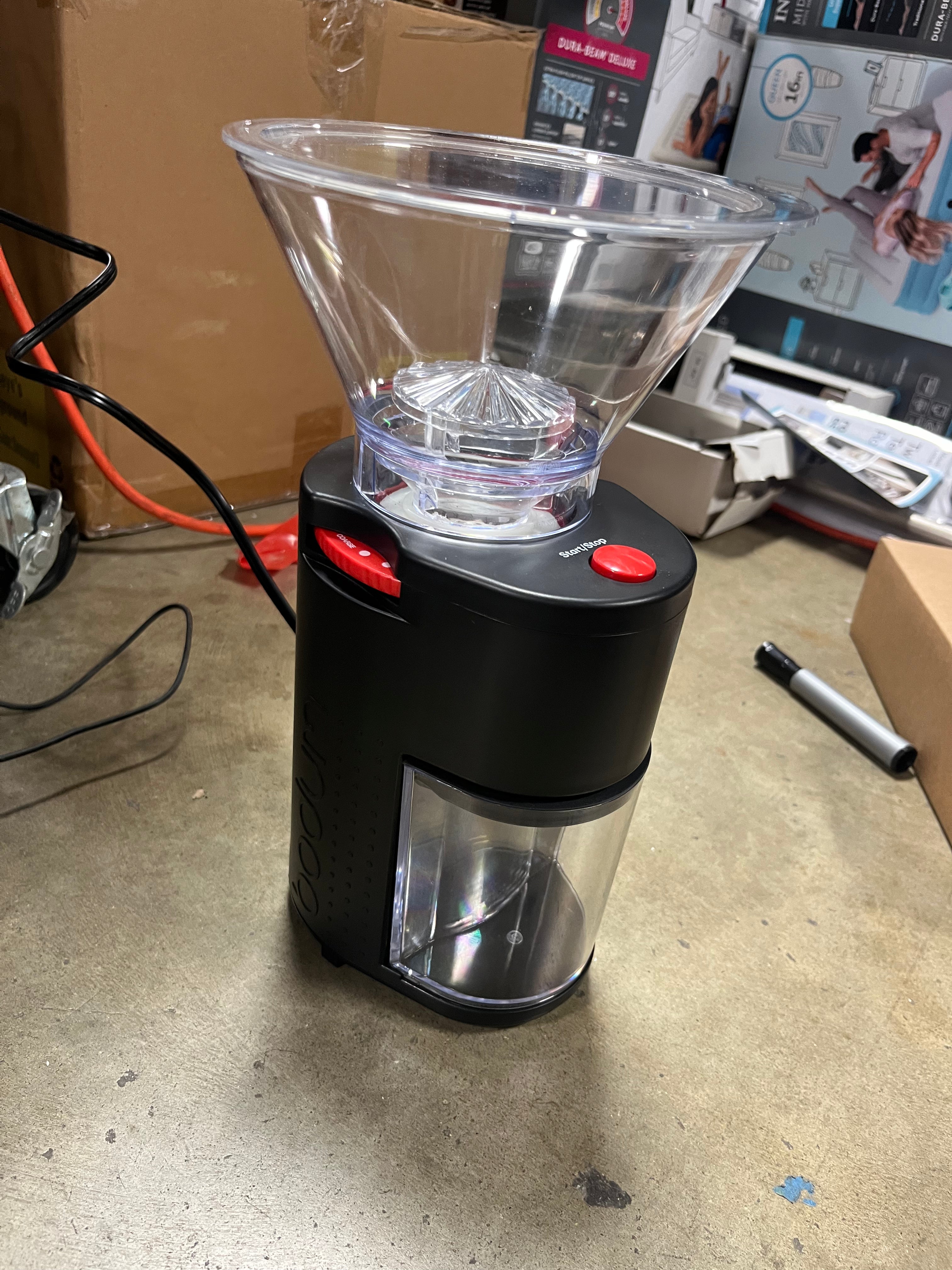 Bistro Conical Burr Electric Coffee Grinder Black: 12 Settings, Stainless Steel, BPA-Free, Coarse to Fine Grind