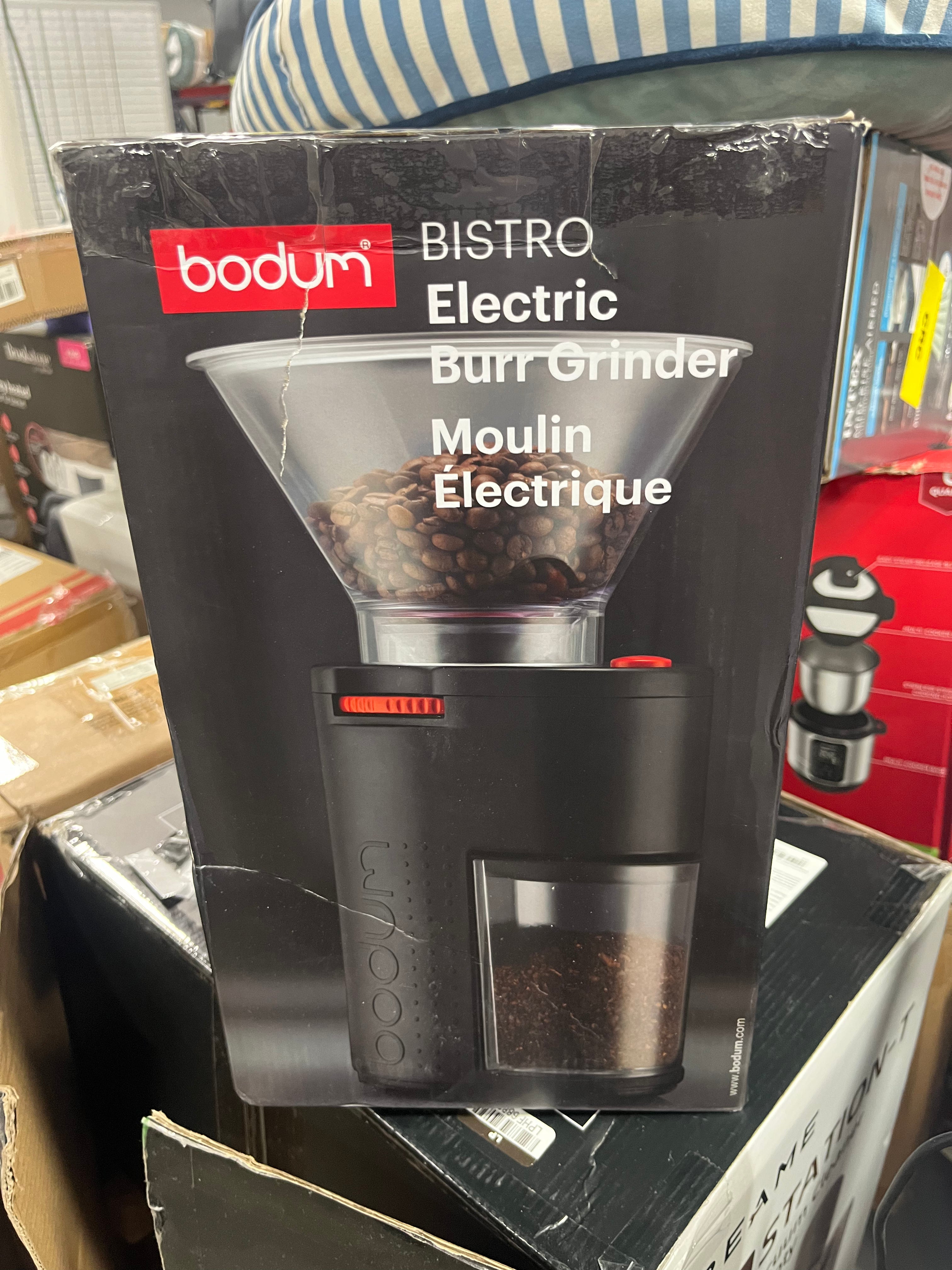 Bistro Conical Burr Electric Coffee Grinder Black: 12 Settings, Stainless Steel, BPA-Free, Coarse to Fine Grind