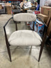 Judith Upholstered Iron Dining Chair (1-Piece), Beige and Black and Gold