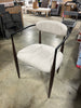 Judith Upholstered Iron Dining Chair (1-Piece), Beige and Black and Gold