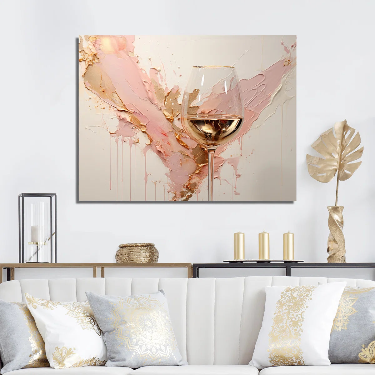 Minimalism Wine Champagne - Wine Wall Art Decor