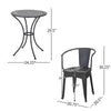 Black 3-Piece Metal Outdoor Bistro Set