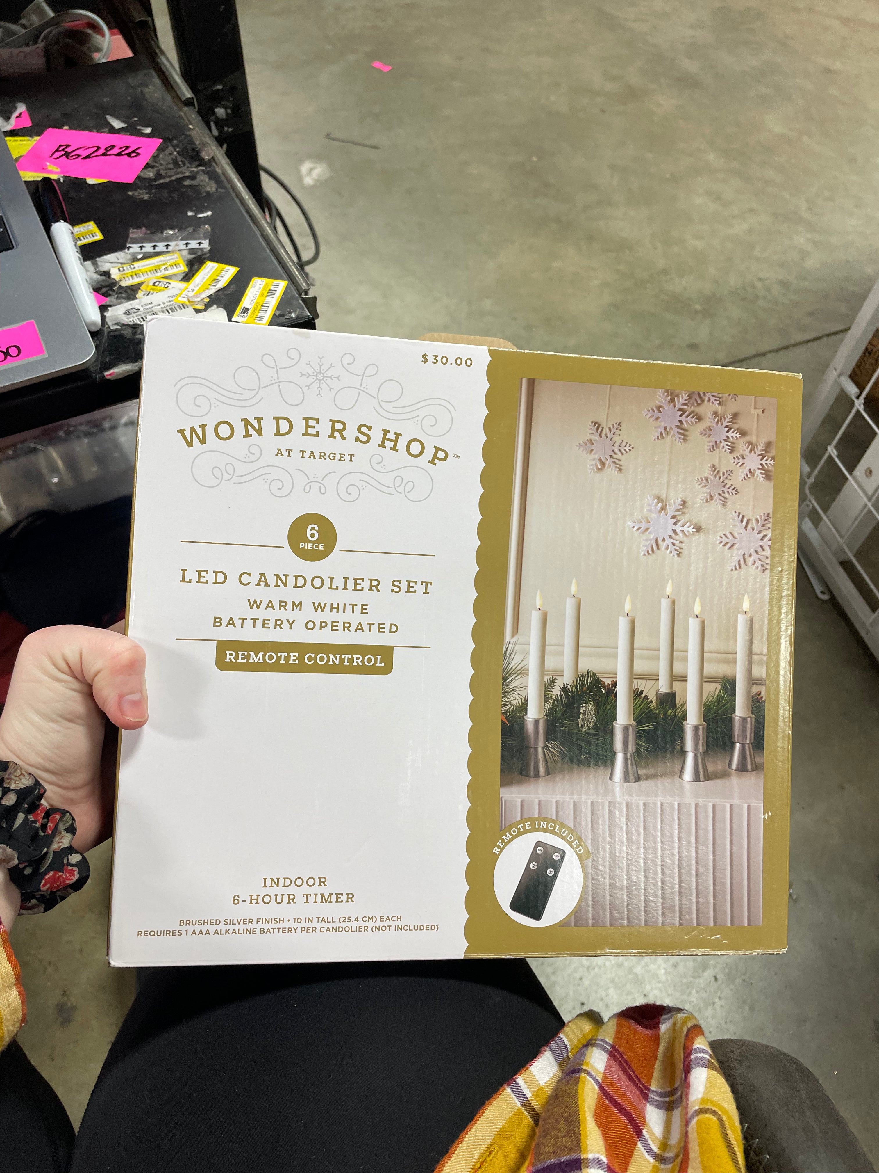 6pc Remote Controlled Plastic LED Christmas Candolier Set, final cut