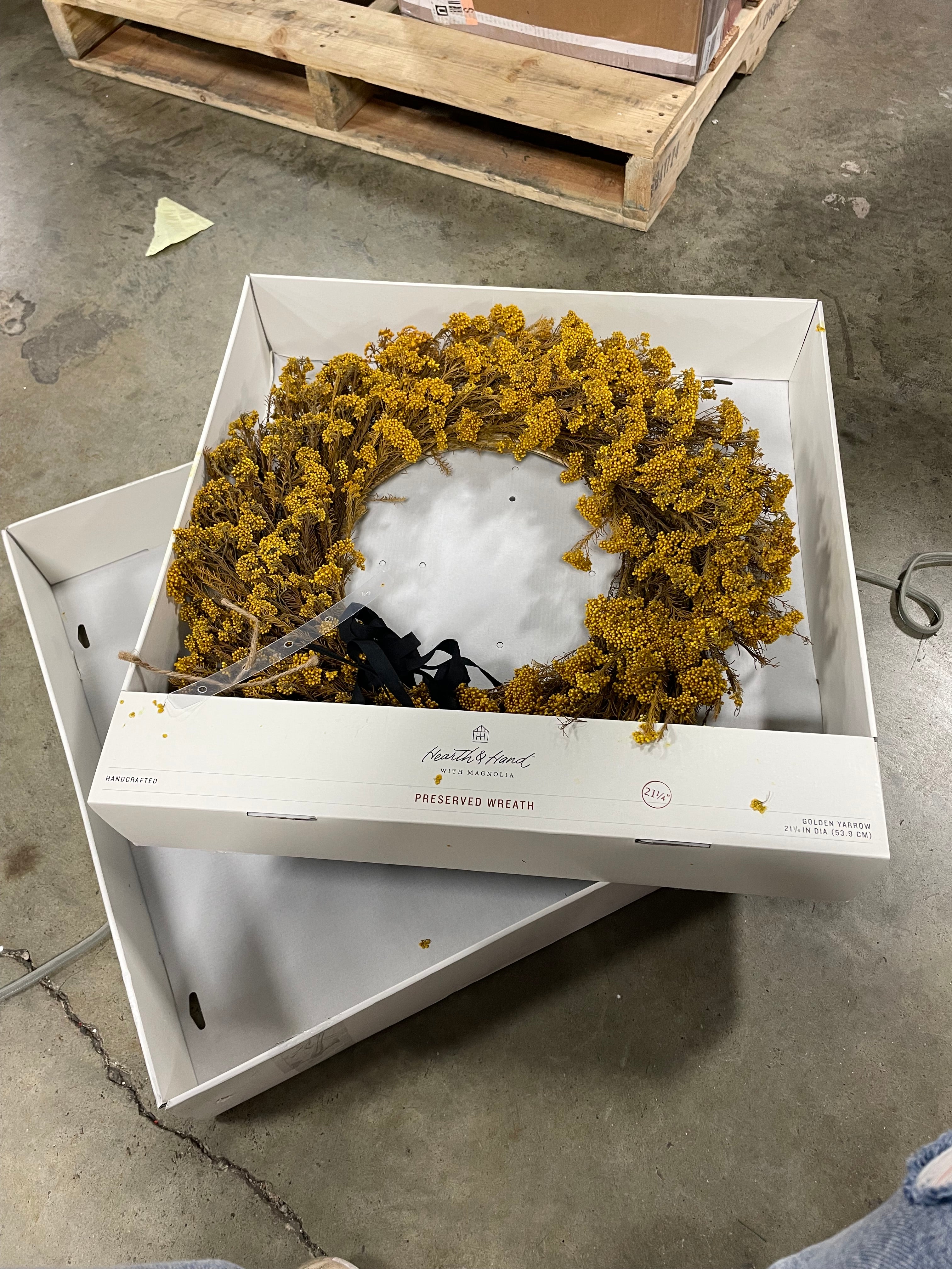 Preserved Golden Yarrow Fall Wreath, final cut