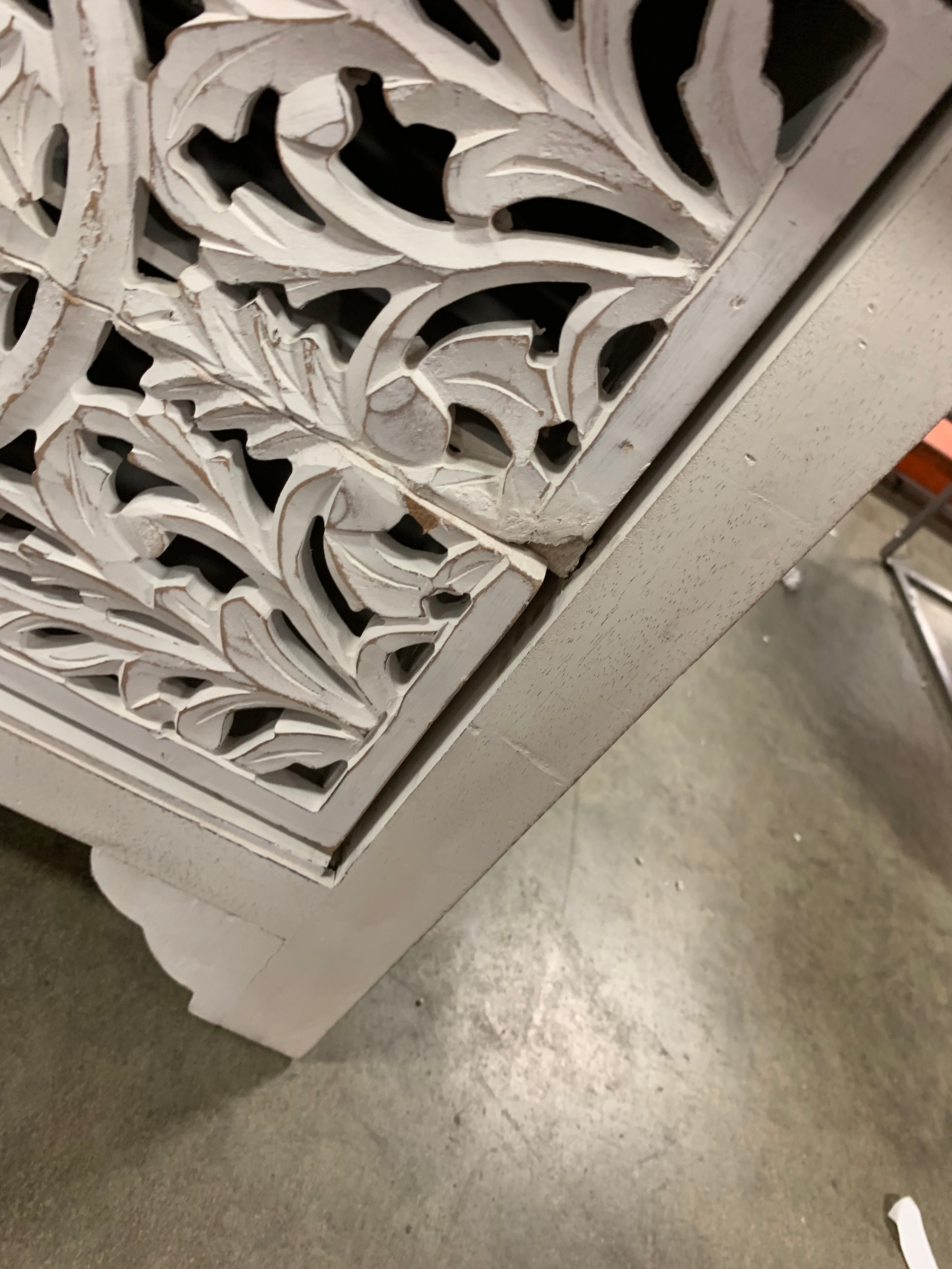 2-Drawers Antique White Wooden Nightstand